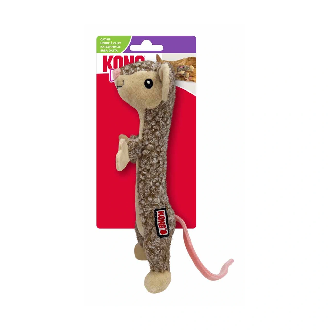 KONG Cat Luvs Mouse kattelegetøj ca. 23 cm med catnip
